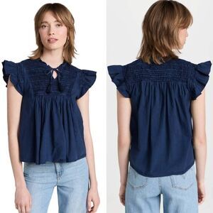 Sea New York Flutter Sleeve Top XS Navy